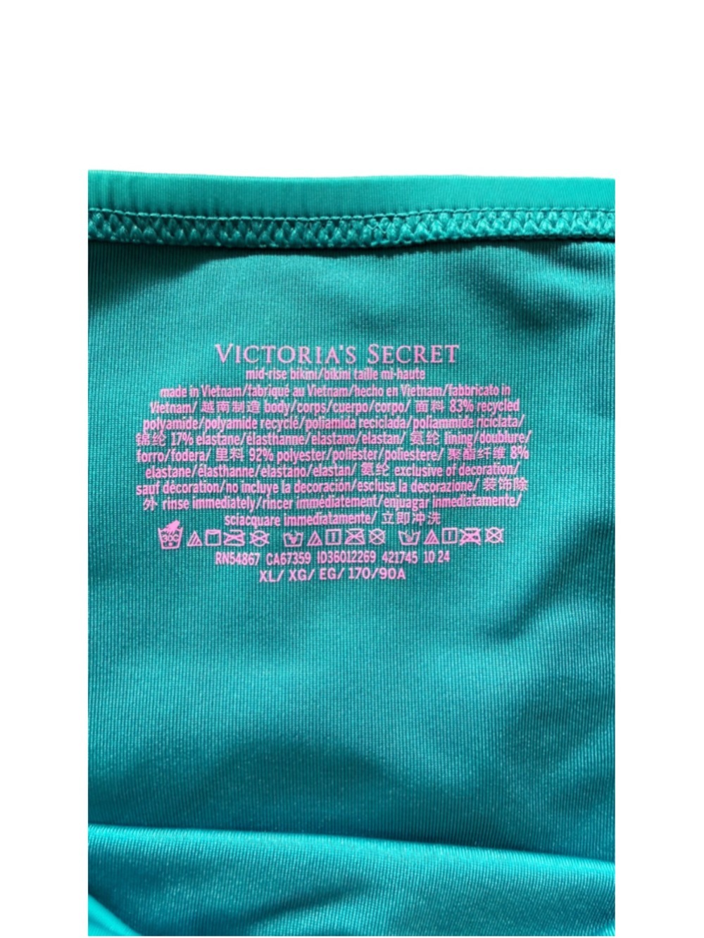 Women's Victoria's Secret Mid-Rise Bikini Bottoms XL Teal - Picture 3 of 3